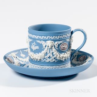 Wedgwood Tricolor Jasper Coffee Can and Saucer