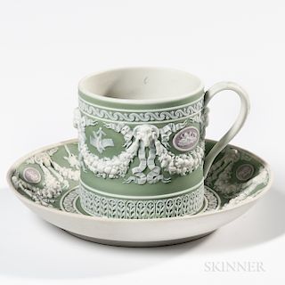 Wedgwood Tricolor Jasper Coffee Can and Saucer
