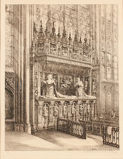 French School, 20th Century    Interior View of Rouen Cathedral
