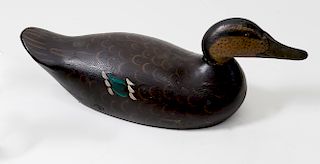 Antique Carved and Painted Mason's Premier Grade Brown Duck Hen Decoy