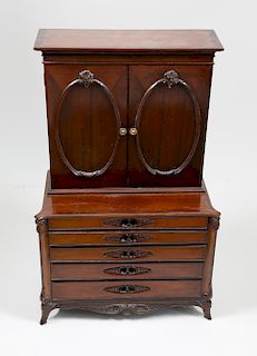 George III Style Mahogany Miniature Bookcase Cabinet
