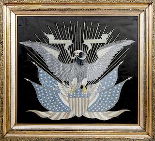 Sailor's Souvenir Silkwork American Patriotic Embroidery