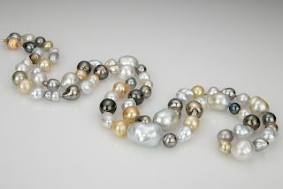 Fine 8mm-17mm South Sea Baroque Pearl Cocktail Necklace