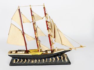Folk Art Ship Model Diorama