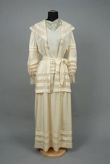 SILK WEDDING DRESS TRIMMED with SEQUINS, c. 1917.