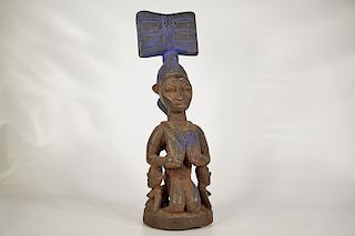 Yoruba Shango Figure with Infants 22"