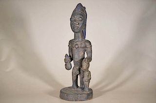Yoruba Eshu Figure with Child 24"