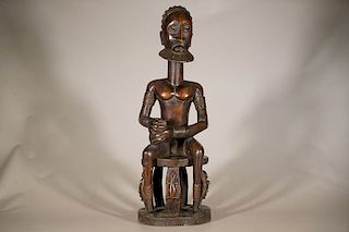 Seated Male Dogon Figure with Incredible Detail 29"
