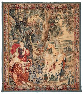 A Flemish Mythological Tapestry Depicting Diana the Huntress