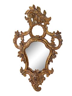 A Venetian Rococo Giltwood Mirror