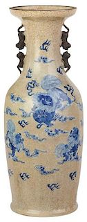 Chinese Porcelain Vase with Fu Dogs