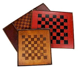 Three American Hand Painted Game Boards