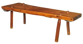 Walnut Slab Low Table or Bench