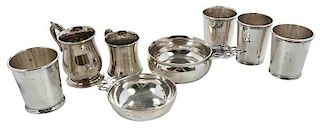Eight Sterling Table Items