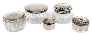 11 Sterling Lidded Dresser Jars