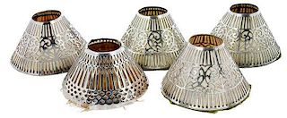 Tiffany Sterling Shade and four Silver Plate