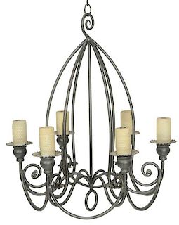 Provincial Style Wrought Iron Chandelier