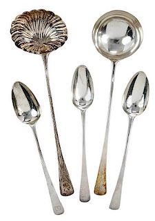 Five English Silver Georgian Items