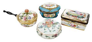 Four Porcelain Jewelry Boxes