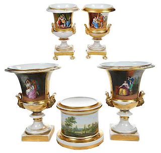 Four Paris Porcelain Urns