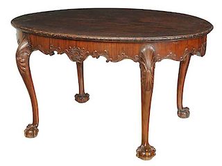 Chippendale Style Carved Mahogany Center Table