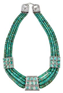 Tony Aguilar Sterling Turquoise Necklace