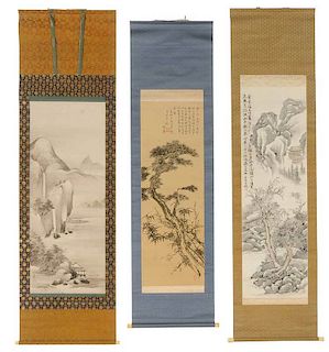 Three Japanese Landscape Scrolls
