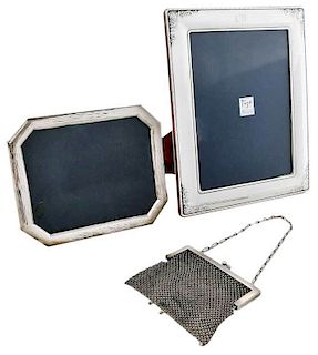 Two Silver Frames, One Purse