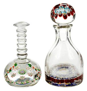 Pair of Glass Desk Items