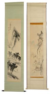 Two Japanese Landscape Scrolls