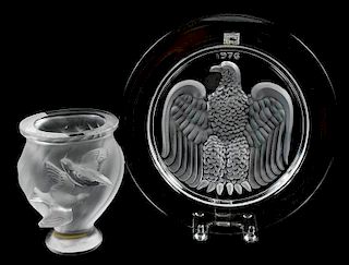 Two Pieces Lalique Glass