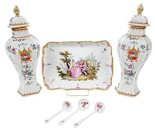 Three Pieces Continental Porcelain