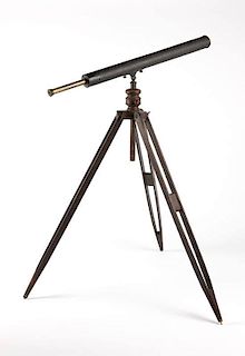 A Benjamin Pike 3'' refracting telescope with stand