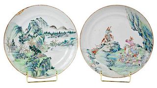 Pair Chinese Export Porcelain Plates