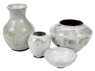 Four Pieces Jugtown Chinese White Pottery
