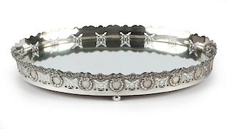 A Gorham sterling silver mirrored plateau
