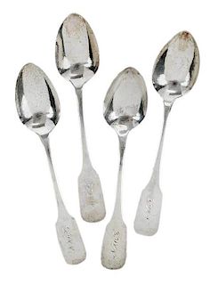 Four Miniature William Ewan Coin Silver Spoons