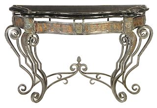 Maitland-Smith Wrought Iron Marble Top Console