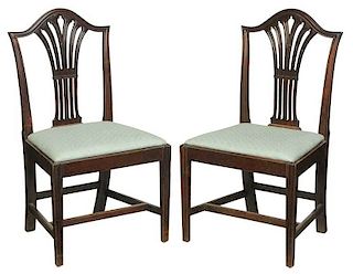 Pair Federal Carved Mahogany Side Chairs