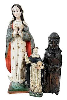 Three Religious Carved Figures