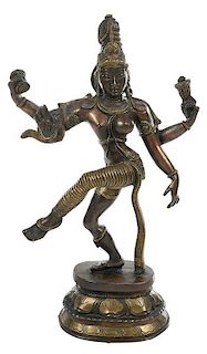 Bronze Figure of Hindu Deity Ardhanarishvara