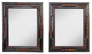 Two Similar Dutch Baroque Style Ebonized Mirrors