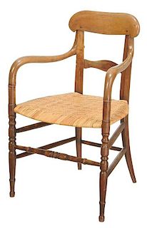 Classical Cane Seat Open Armchair