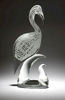 A Murano art glass stork, Licio Zanetti