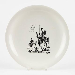 Ceramic plate designed by Pablo Picasso, Don Quixote