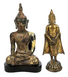 Two Gilt Bronze Buddhas