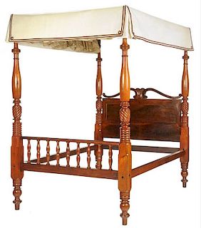 Classical Carved and Turned Four Post Bedstead