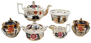 British Ironstone Tea Set, Potpourri Vases
