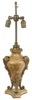 Louis XV Style Gilt Bronze Mounted Marble Lamp