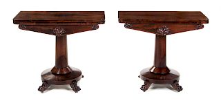 A Pair of Regency Rosewood Flip-Top Tables